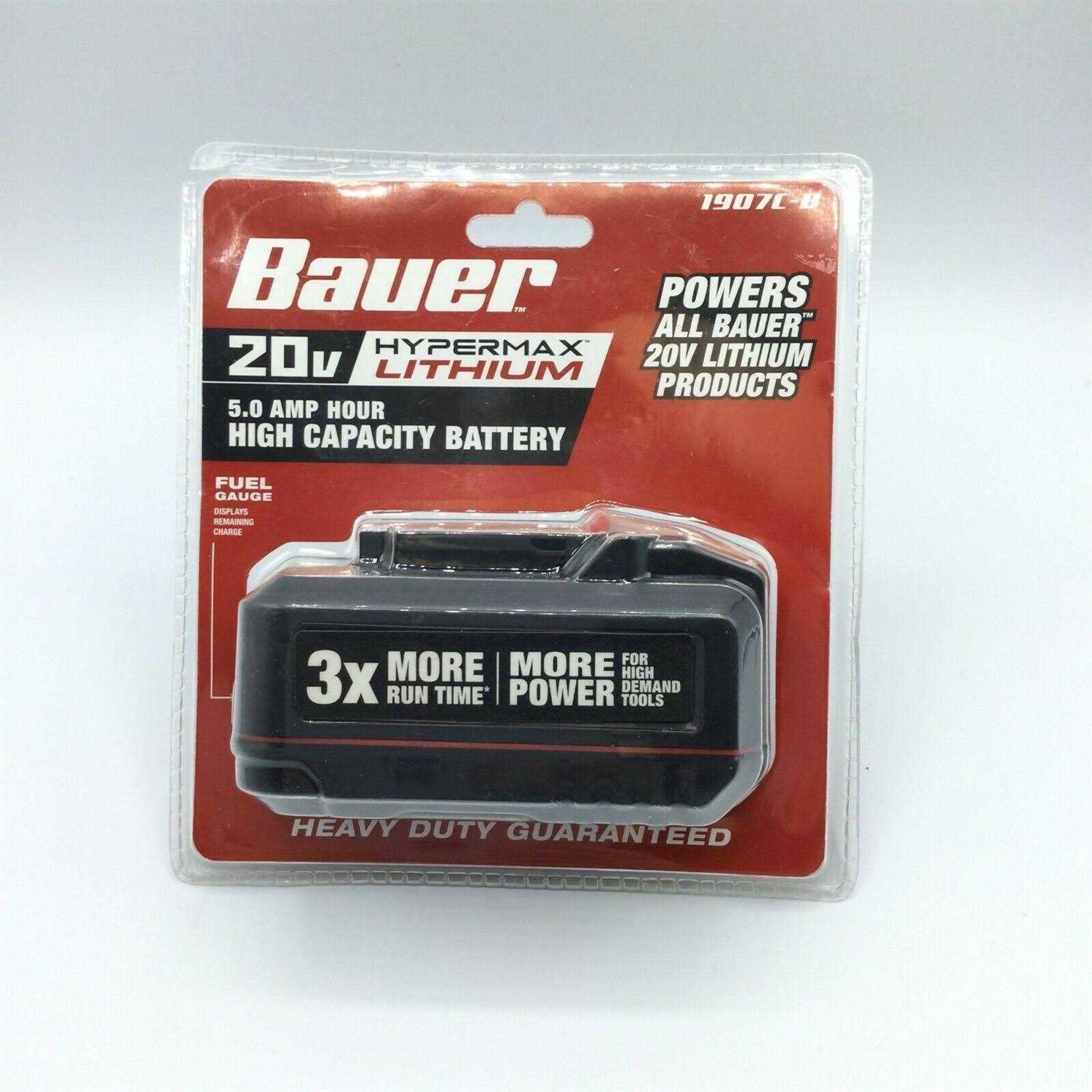 Bauer Tools 1907c-b 20V Hypermax Lithium 5.0 Amp Hour High Capacity Battery - Shop Hardware Tools Online Store
