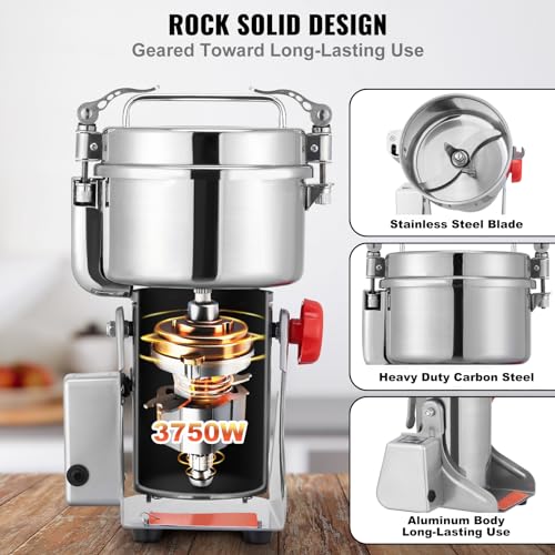 VEVOR Electric Grain Mill Grinder, High Speed Commercial