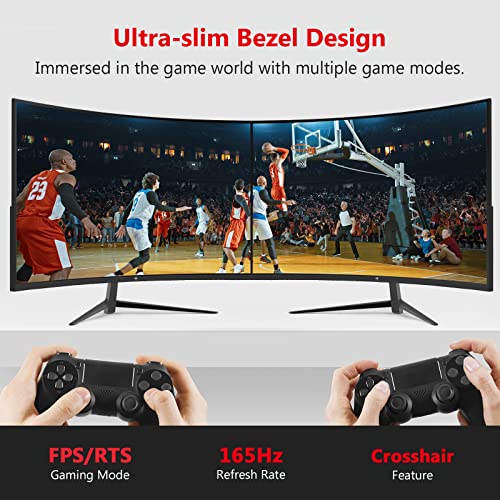 Z-Edge 32-inch Curved Gaming Monitor 16:9 1920x1080 240Hz 1ms Frameless LED Gaming Monitor, AMD Freesync Premium Display Port HDMI Build-in Speakers