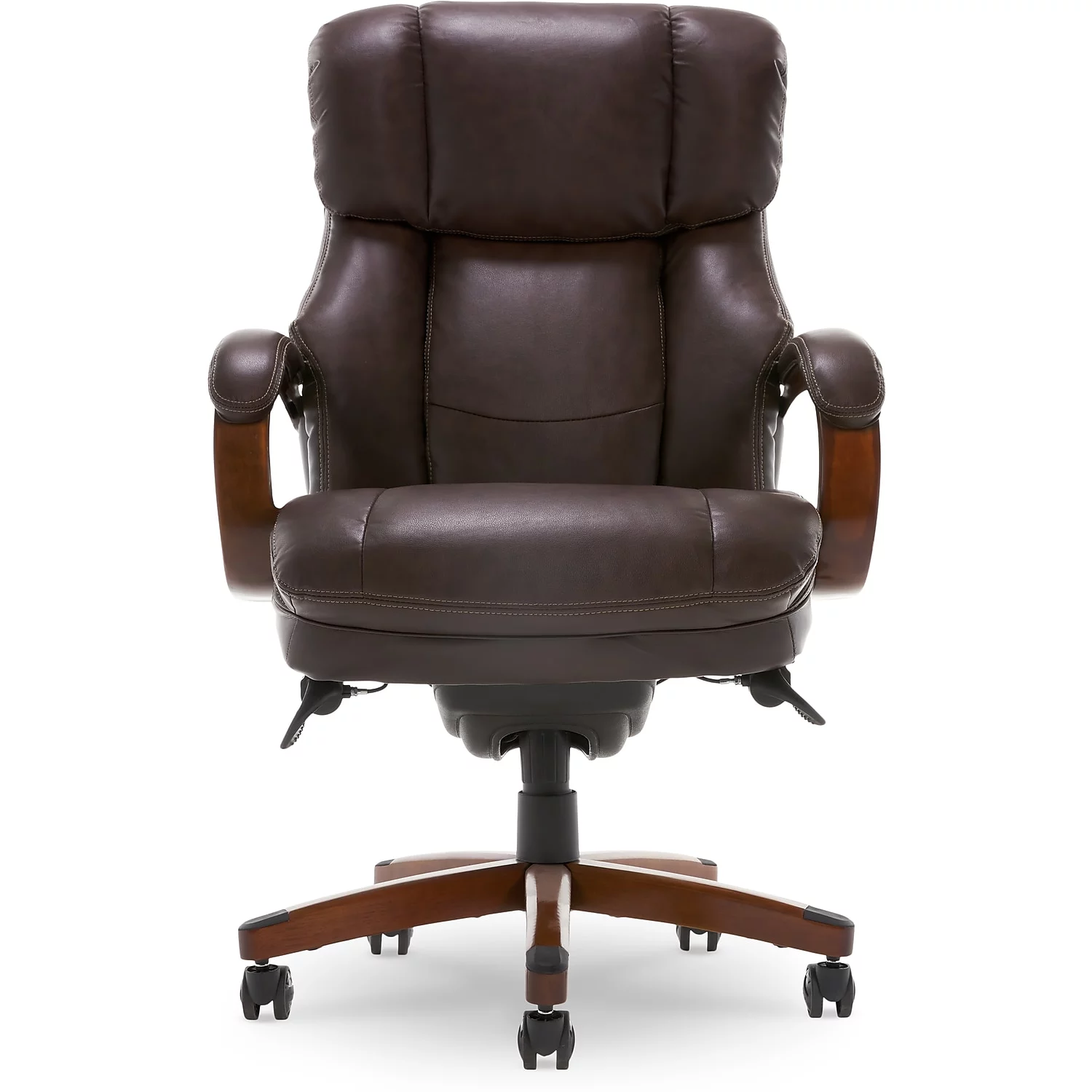La-Z-Boy Fairmont Ergonomic Faux Leather Executive Big & Tall Chair 400 lb. Capacity Biscuit Brown