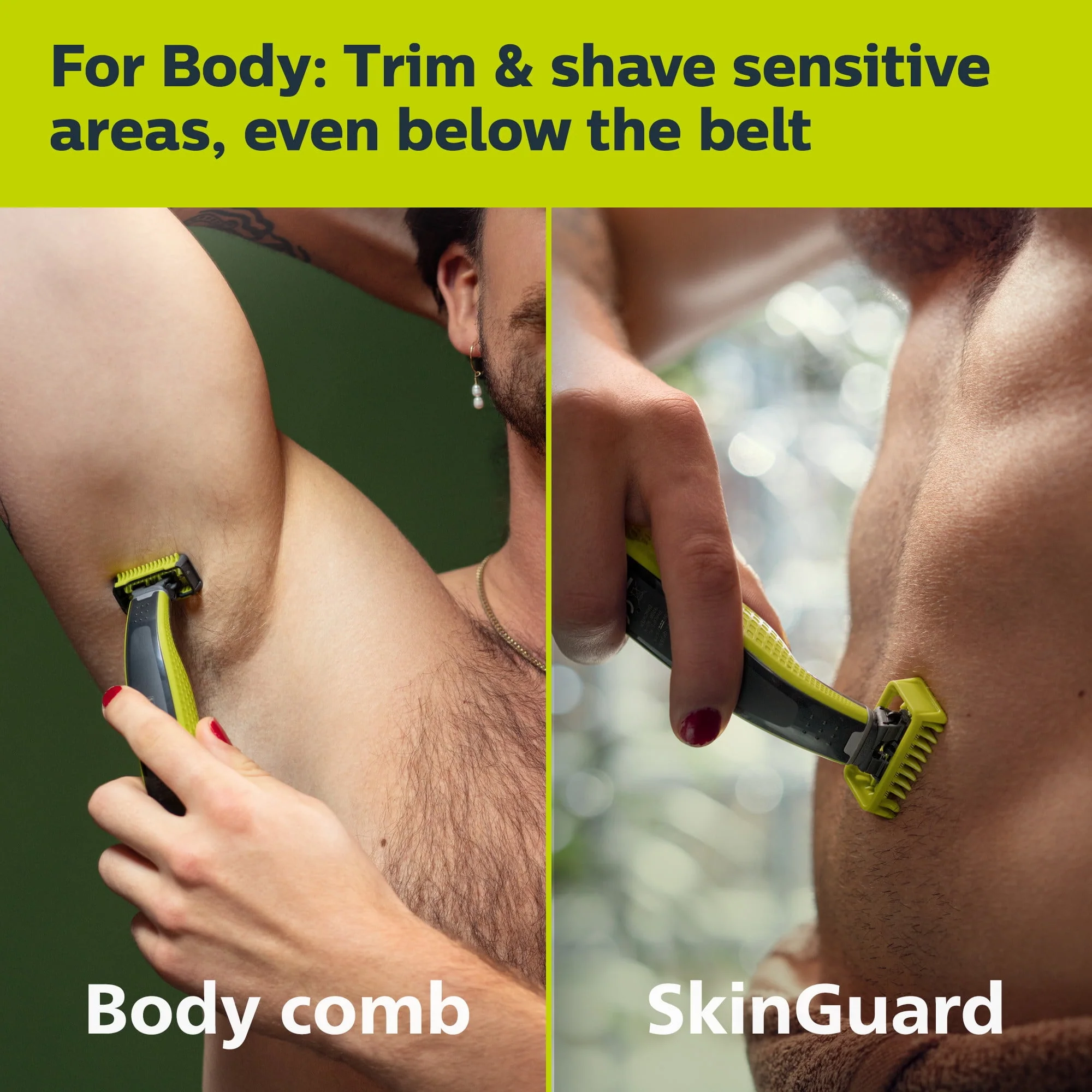 Philips Norelco Oneblade 360 Face + Body, Hybrid Electric Razor and Beard Trimmer For Men with 5-In-1 Face Stubble Comb and Body Hair Trimmer Kit, QP2834/70