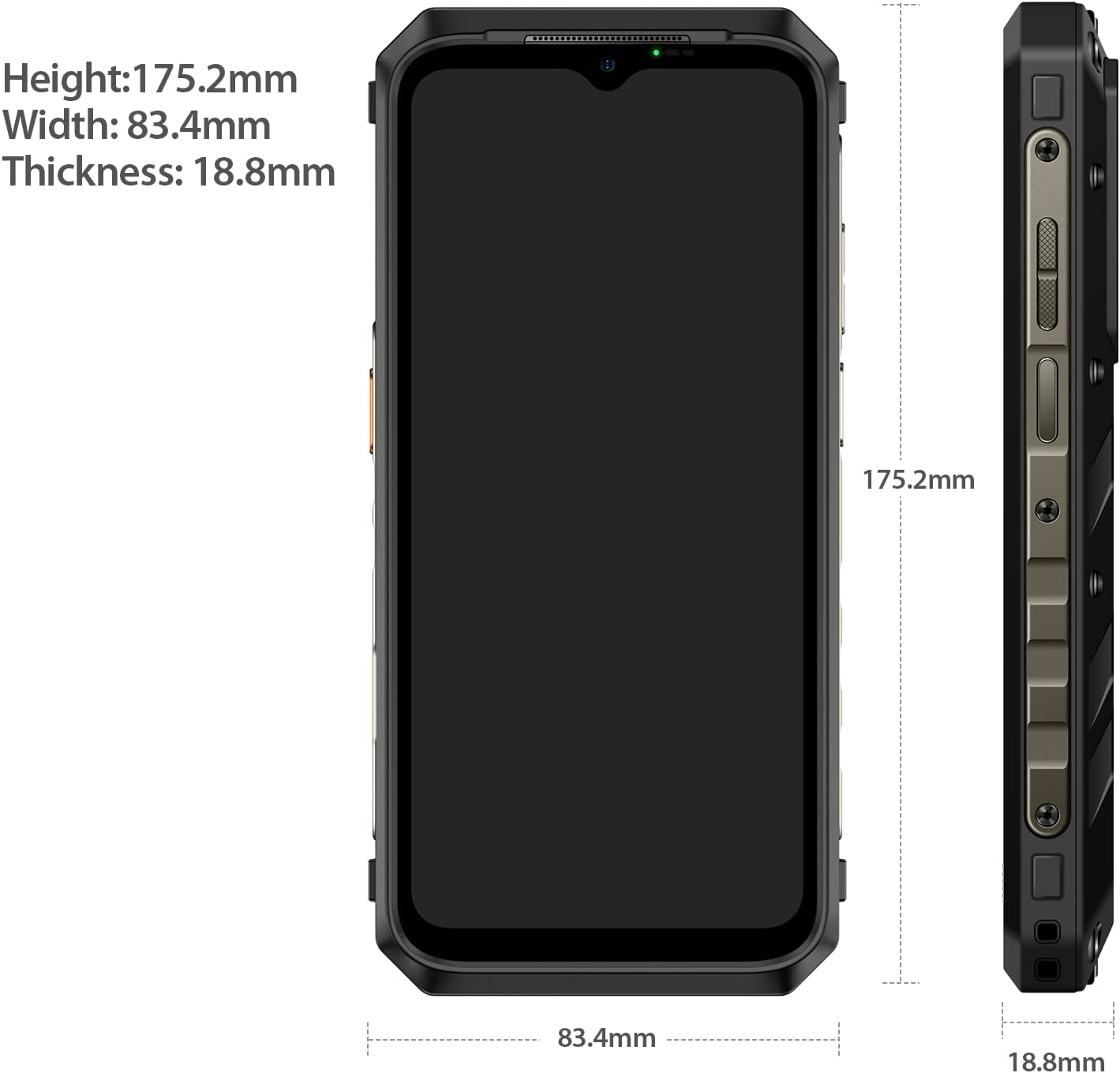 Ulefone Power Armor 18 Ultra 5G Rugged Phones, 24GB(12+12)+512GB MTK Dimensity 7050, 108MP Camera, 9600mAh, 120Hz Display, Android 13, 66W Quick Charge, uSmart Expanded-Connector