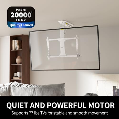 VIVO Electric Ceiling TV Mount Large Flip Down Motorized Pitched Roof VESA Mount