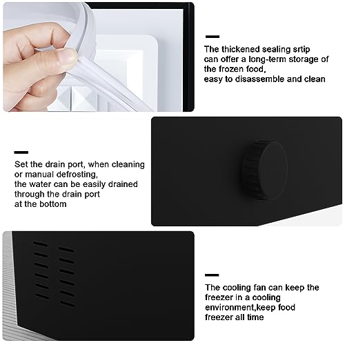 5.0 Cu.Ft Deep Freezer, Chest Freezer with 7 Level Adjustable Temperature, Freestanding Mini Freezer with Removable Storage Basket, Small Freezer Chest with Top Door, Energy Saving, Low Noise