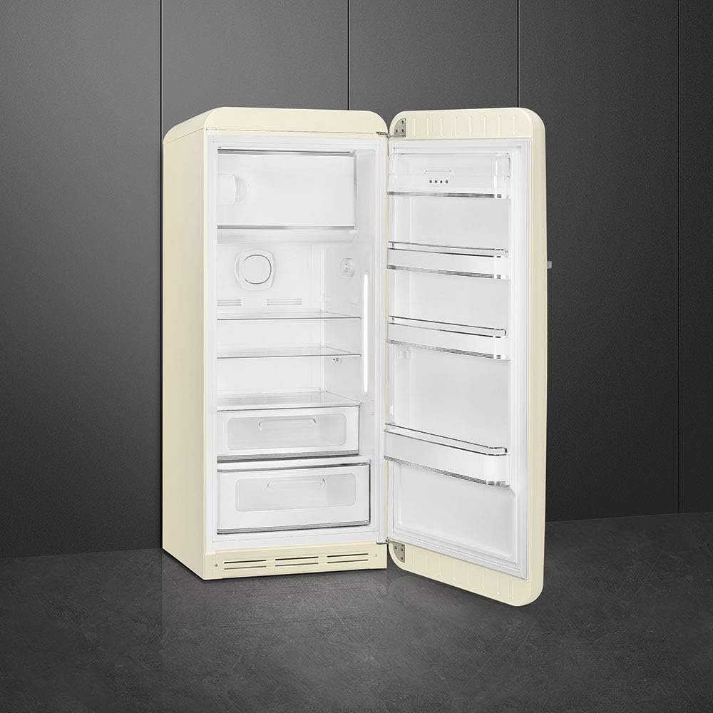 Smeg FAB28 50's Retro Style Aesthetic Top Freezer Refrigerator with 9.92 Cu Total Capacity, Multiflow Cooling System, Adjustable Glass Shelves 24-Inches, Blue Right Hand Hinge