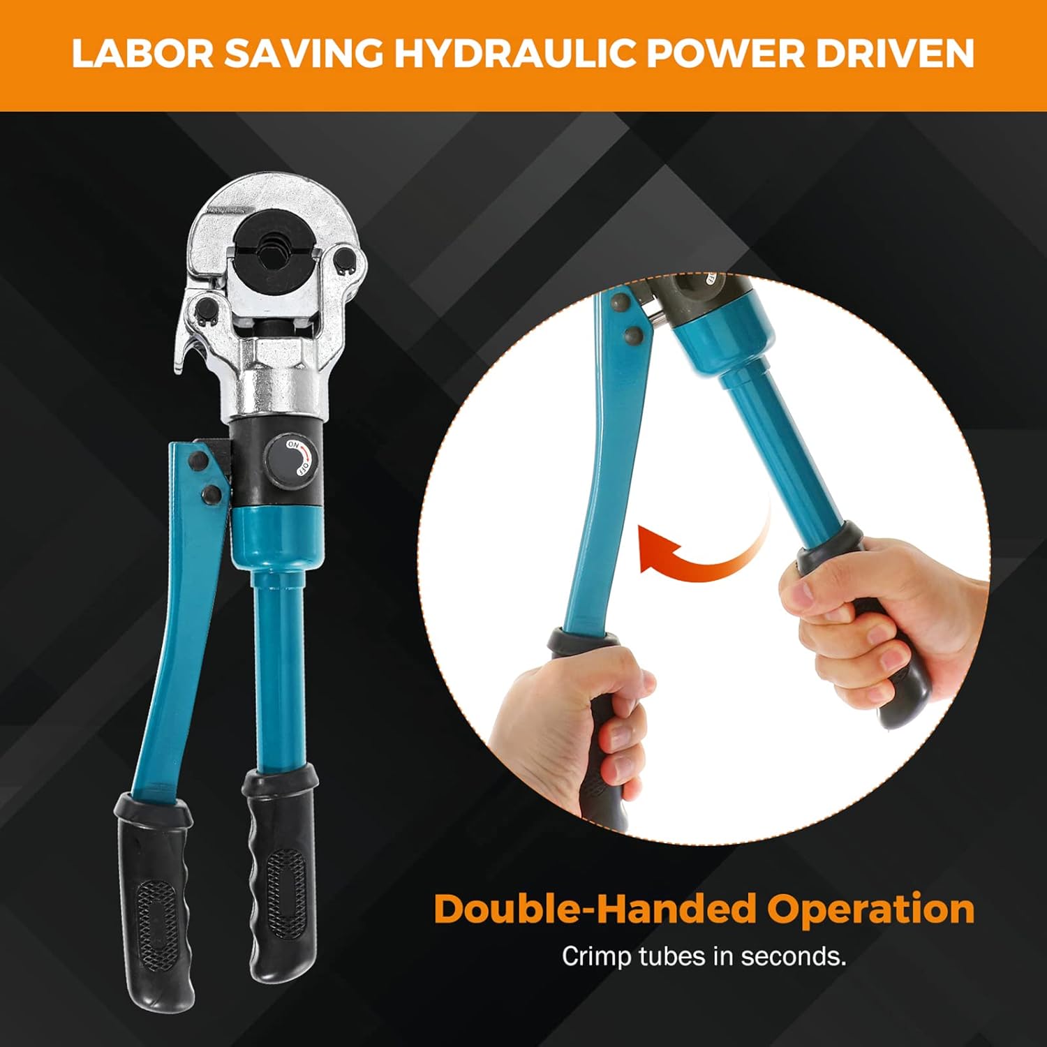 BEAMNOVA Hydraulic Copper Pipe Crimper Tool Set, 1/2, 3/4, 1 inch Dies Jaw, Universal Hand Press Copper Tube Crimping Pliers Kit with Storage Case