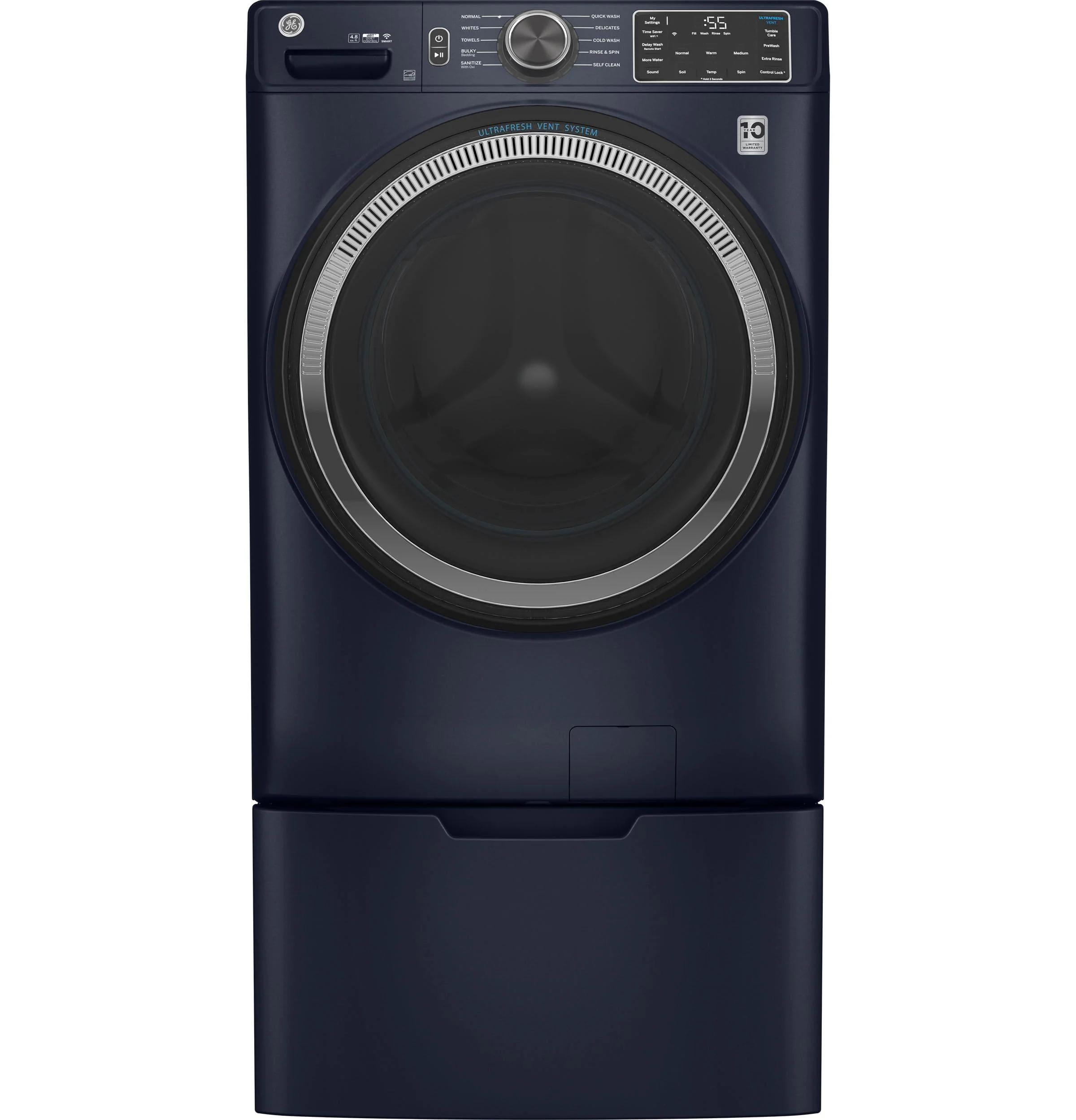 GE GFW550S 28 Wide 4.8 Cu Ft. Front Loading Washing Machines Washer - White