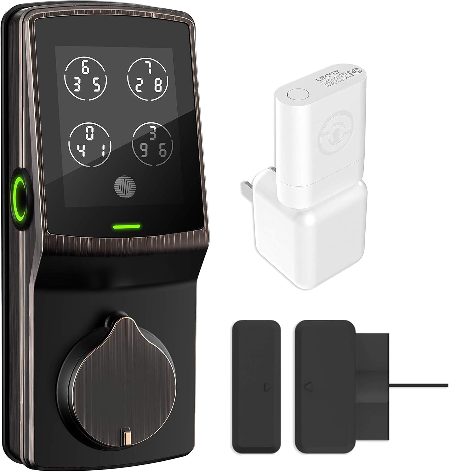 LOCKLY Secure Pro Smart Lock with Fingerprint & Wi-Fi, Patented Keypad Deadbolt Door Lock, Keyless Entry Door Lock, Wi-Fi Smart Lock Compatible with Alexa and Google (728WY, Matte Black)