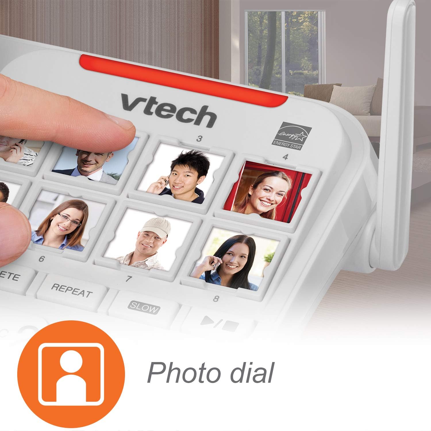 VTech SN5147 Amplified Corded/Cordless Senior Phone with Answering Machine, Call Blocking, 90dB Extra-loud Visual Ringer, One-touch Audio Assist on Handset up to 50dB, Big Buttons and Large Display