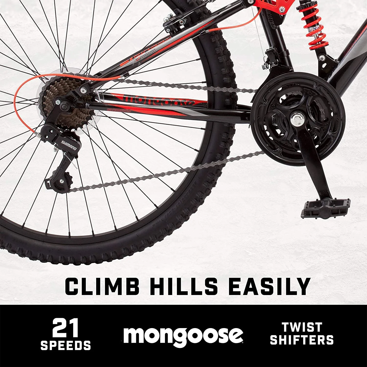 Mongoose Status 2.2 Men's with Full and Suspension 26 In. Bicycle, Black - Curated Treasures Market