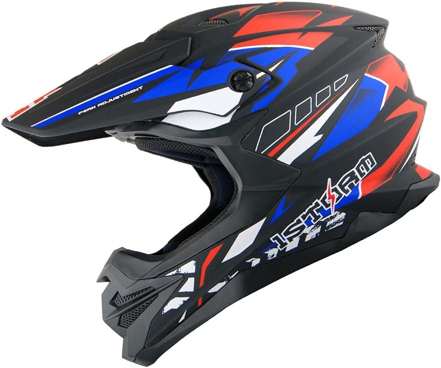 1Storm Motocross Adult Helmet Downhill Mountain Bike Helmet BMX MX ATV Dirt Bike Storm Style HF803 Pack of 2