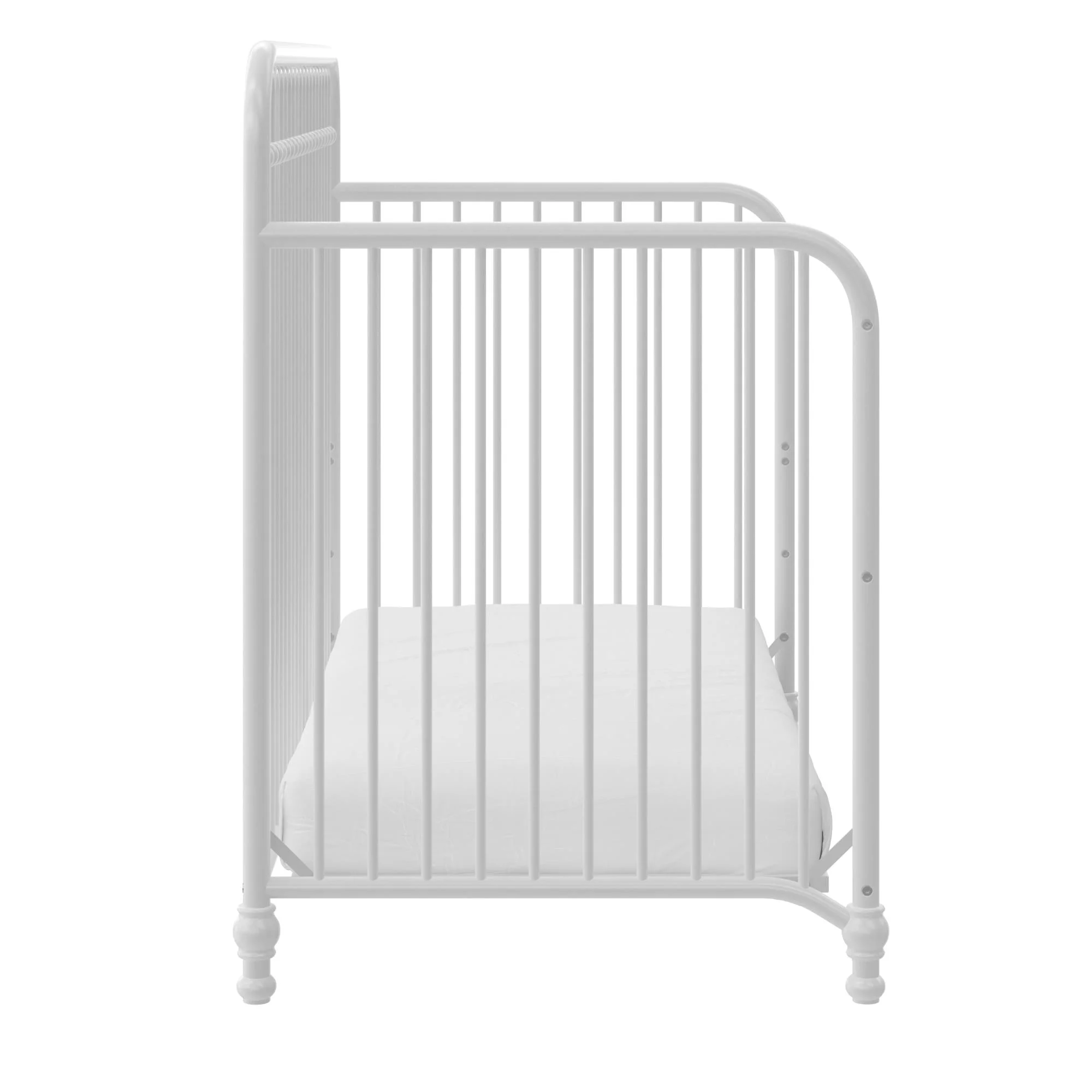 Little Seeds Ivy 3-in-1 Convertible Metal Crib, Off White - Curated Treasures Market