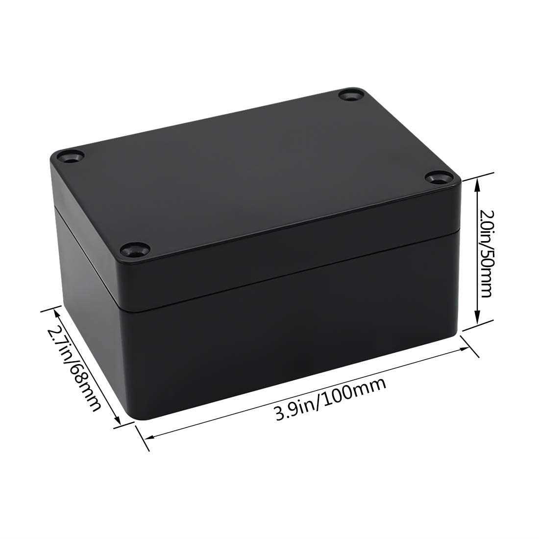 LeMotech ABS Plastic Electrical Project Case Power Junction Box, Project Box Black 10.4" x 7.2" x 3.7" (263 x 182 x 95 mm)(Pack of 1)