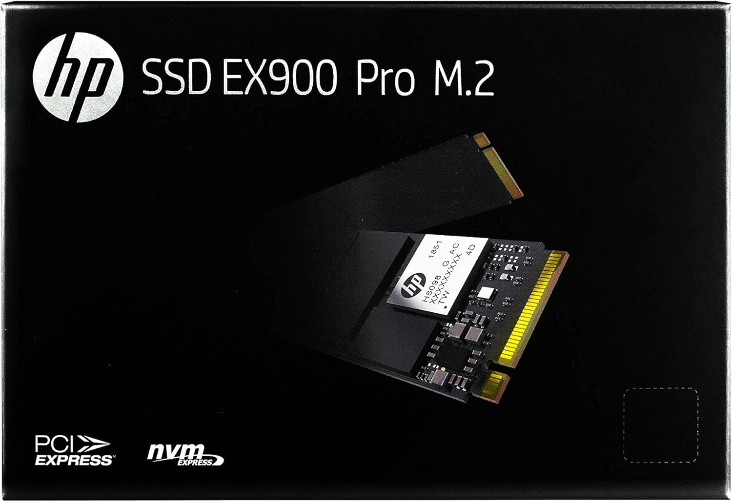 HP EX900 Pro 1TB NVMe Internal PC SSD - Gen3 x4 PCIe, M.2 2280, 3D NAND, Up to 2095 MB/s - 9XL77AA#ABA