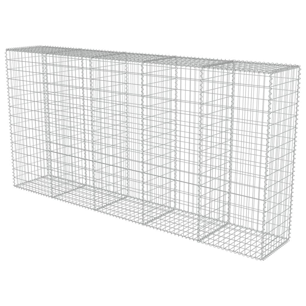 vidaXL Gabion Wall with Covers Galvanized Steel - 118x22x19.7x22x59x22