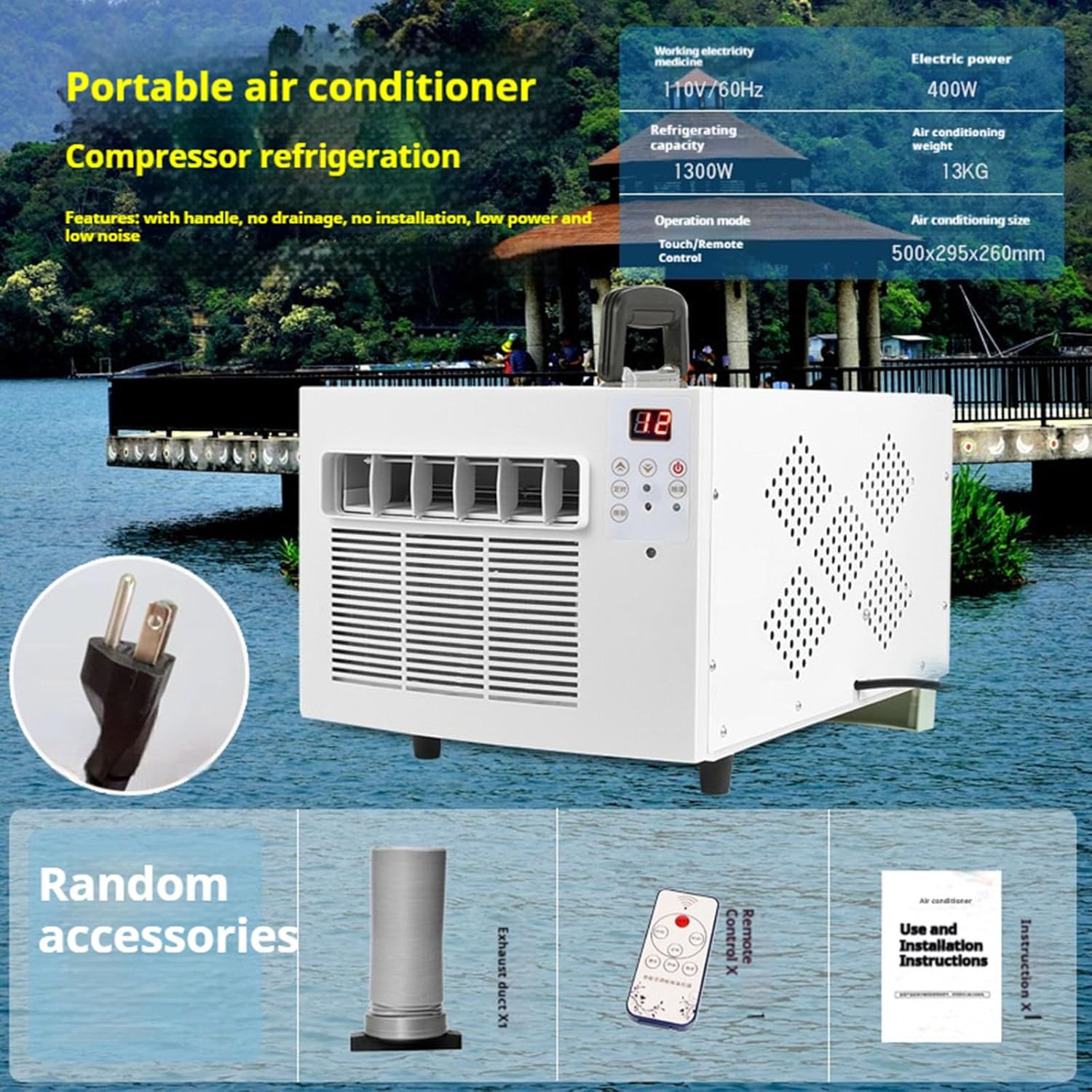 Portable Camping Ac, Mini Air Conditioner Without External Unit Mobile Air Conditioning, Outdoor Tent Small Air Conditioning Suitable For Both Indoor And Outdoor Use