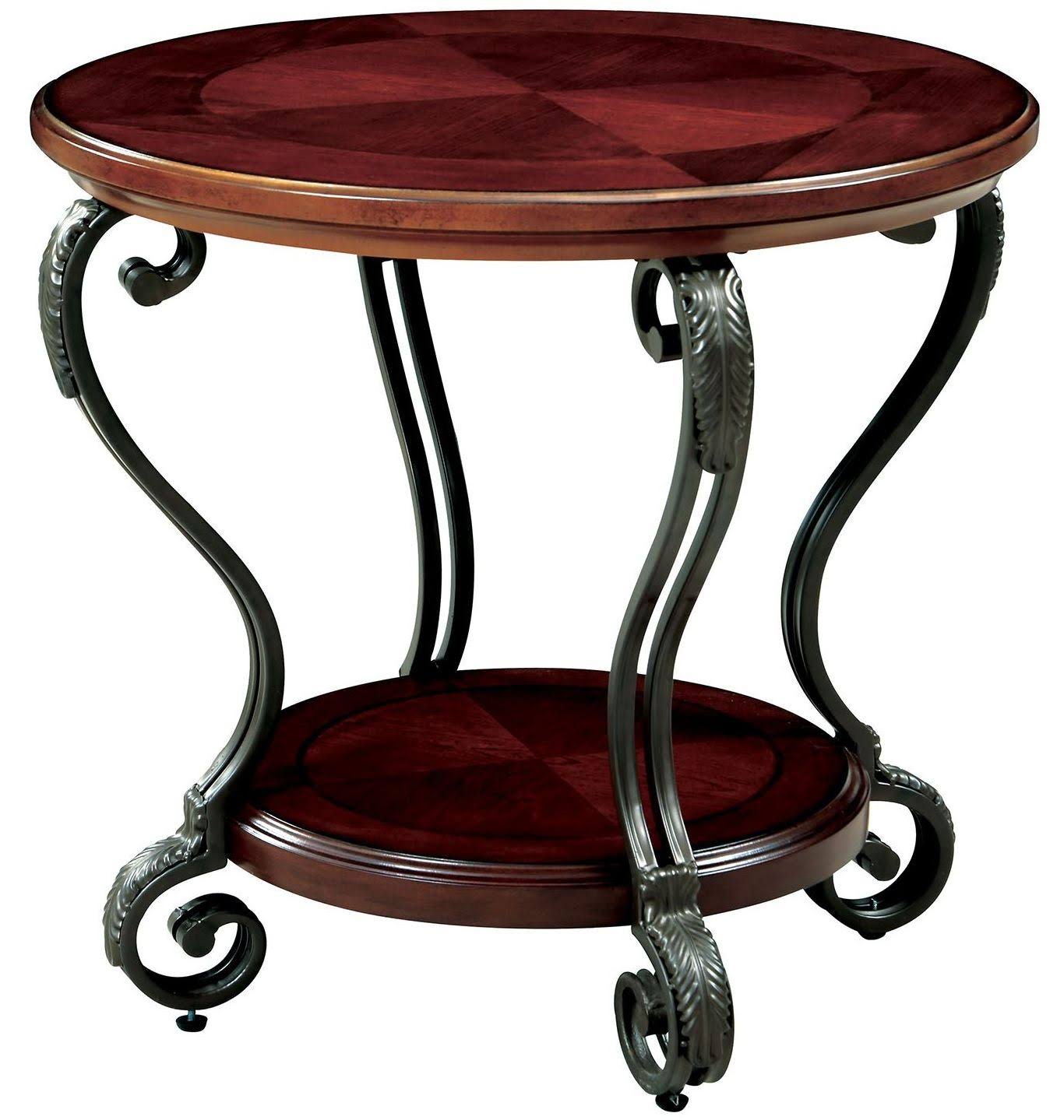 Furniture of America End Table May Brown Cherry