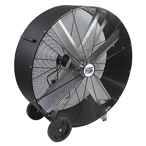 Maxx Air 42" High Velocity Industrial Belt Drive Barrel Fan. Damage and Dent Resistant.