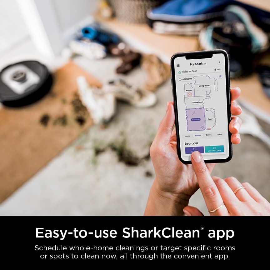 Shark AV752 ION Robot Vacuum, Tri-Brush System, Wifi Connected, 120 Min Runtime, Works with Alexa, Multi Surface Cleaning, White