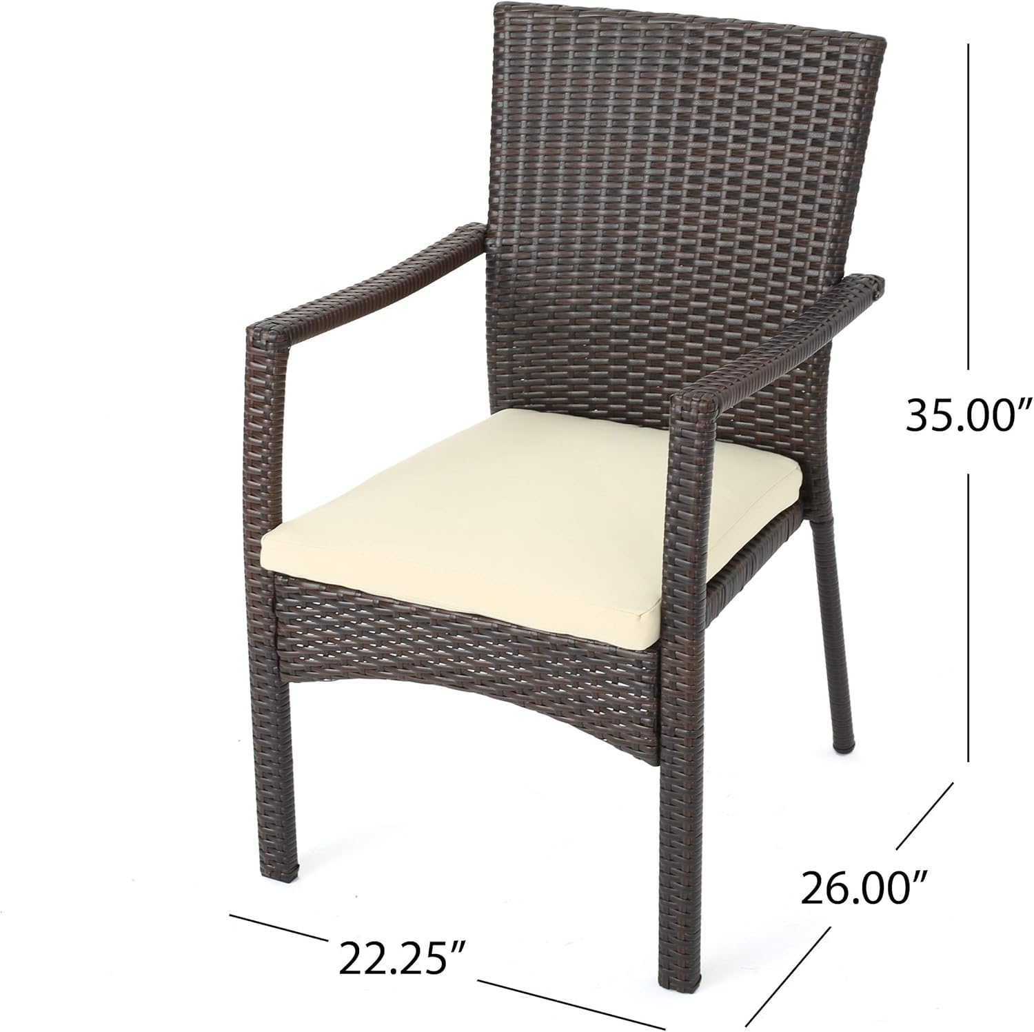 Christopher Knight Home Corsica Outdoor Wicker Dining Chairs, 2-Pcs Set, Multibrown