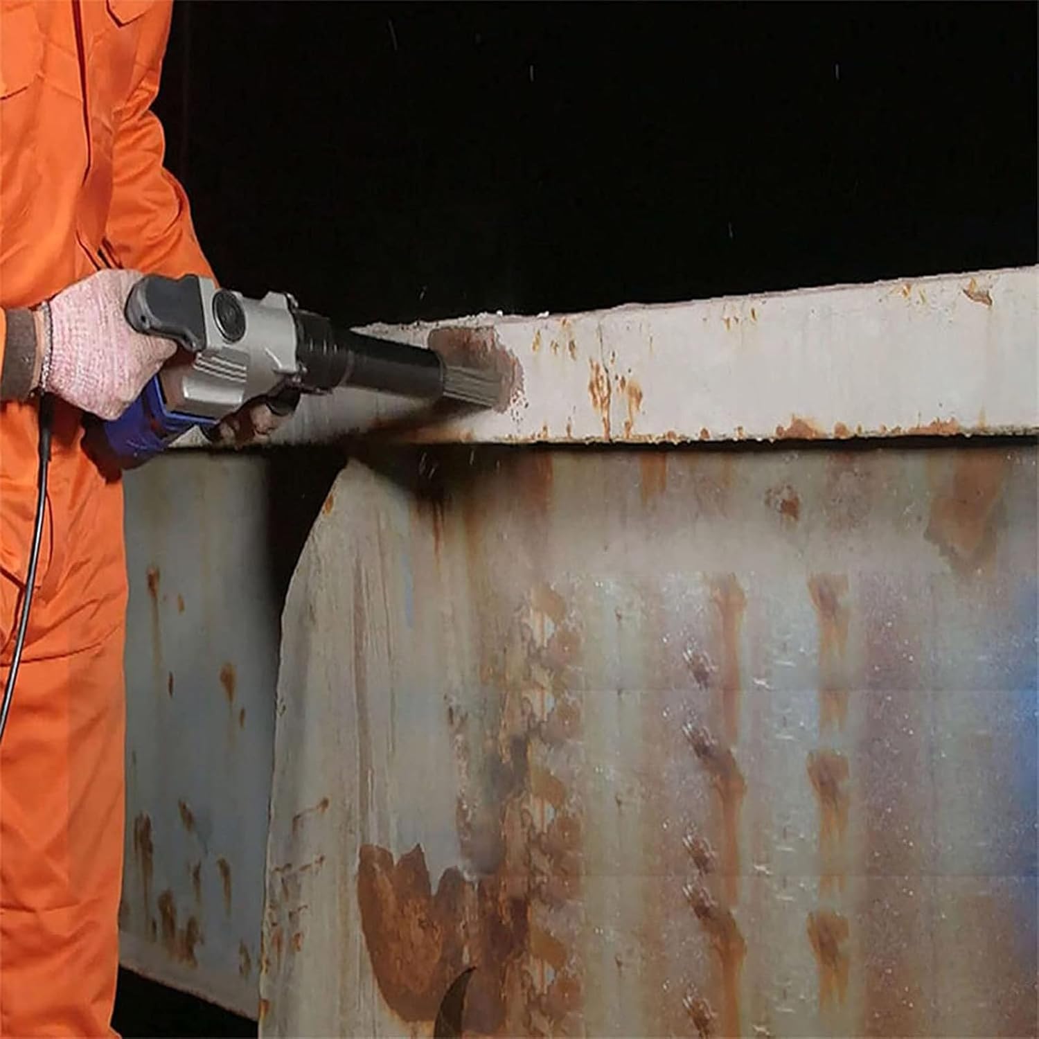 Electric Needle Slag Cleaner 4500 BPM Needle Slag Cleaner Electric Rust Slag Tool, for Removal of Rust, Weld Slag and Paint