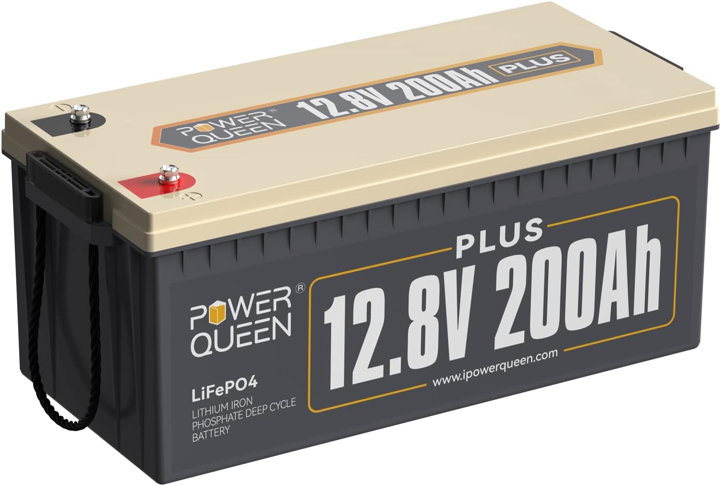 Power Queen 25.6V 100Ah 2.56kWh Deep Cycle LiFePO4 Battery with Longer Runtime, Built-in 100A BMS, 4000+Cycles, 2.56kW Max Load Power, Perfect in Solar Storage System, RV, Marine, Backup Power, etc