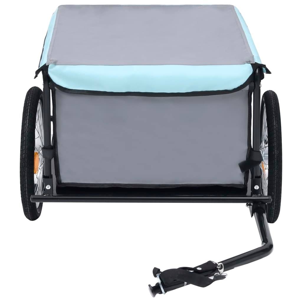 vidaXL Bike Cargo Trailer Black and Blue 143.3 lb