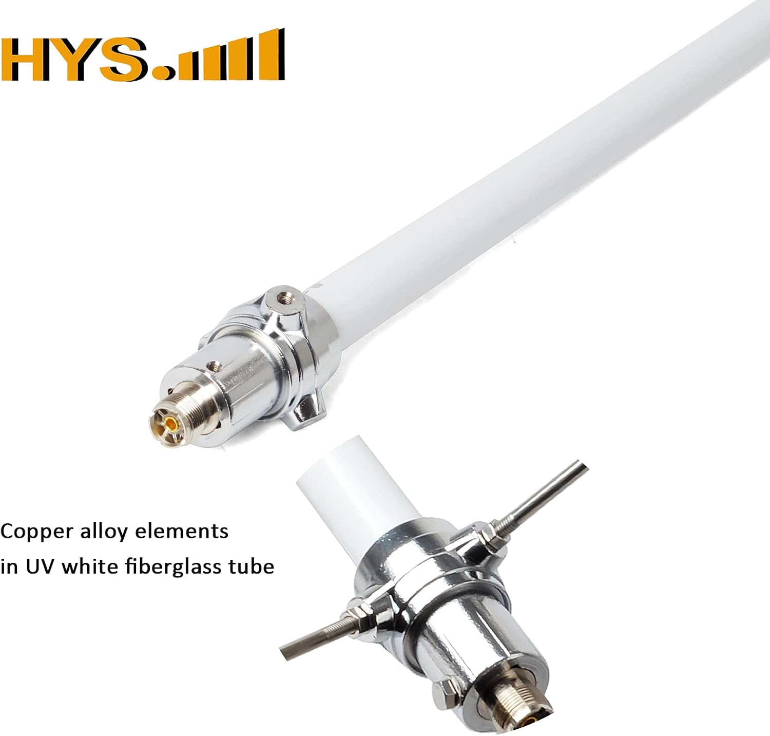 HYS Dual Band 144/430 MHz Heavy-Duty Fiberglass Vertical Base Antenna 5.7ft, SO-239 Connector 4.5/7.2dBi High Gain Pre-Tuned Repeater Antenna