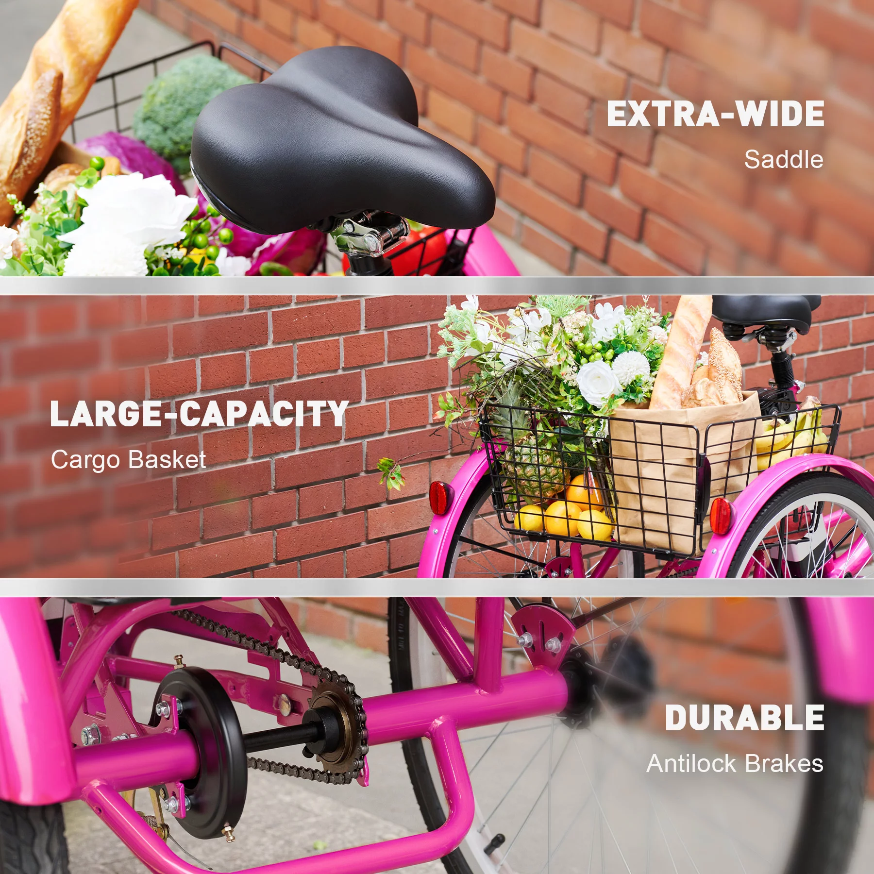 26 Electric Tricycle for Adults 3 Wheel Electric Bike 250W Electric Trike Black