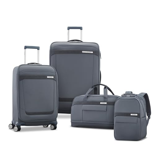 Samsonite Elevation Plus 22-Inch Carry-On - Expandable Softside Spinner Luggage - Cypress Green