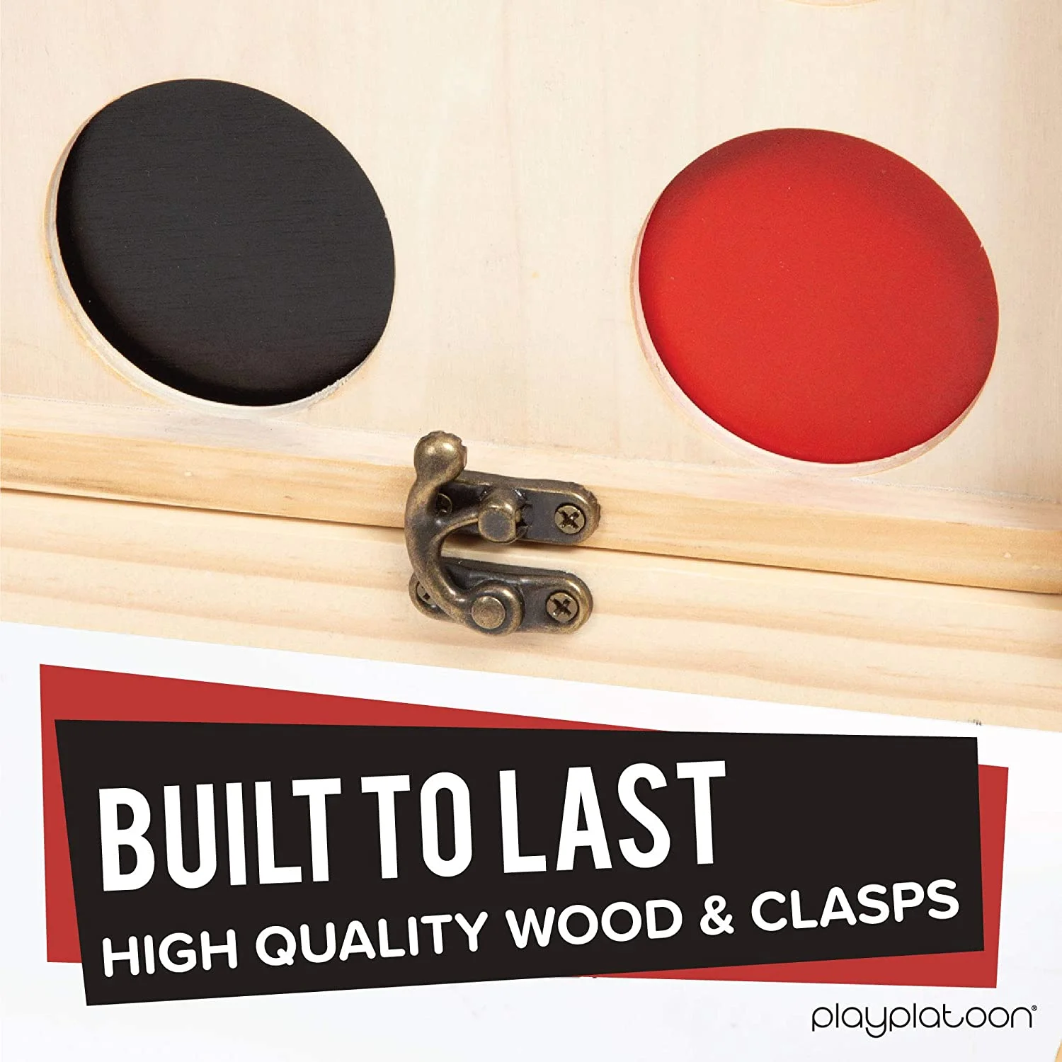 Giant Wooden 4 in a Row Game - Drop Four Connect Board Game Outdoor Game with Coins, Case and Rules