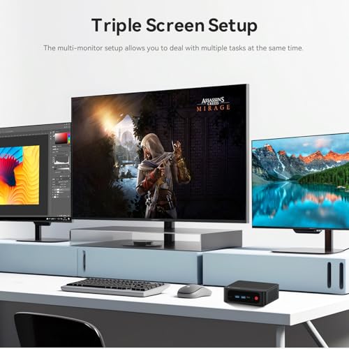 Beelink SER5 MAX Mini PC, AMD Ryzen 7 6800U (8C/16T, up to 4.7GHz), 32GB LPDDR5 500GB M.2 NVMe SSD, Mini Desktop Computer 4K@60Hz Triple Output/DP/HDMI/Type-C/WiFi 6/BT5.2/Gaming/Home