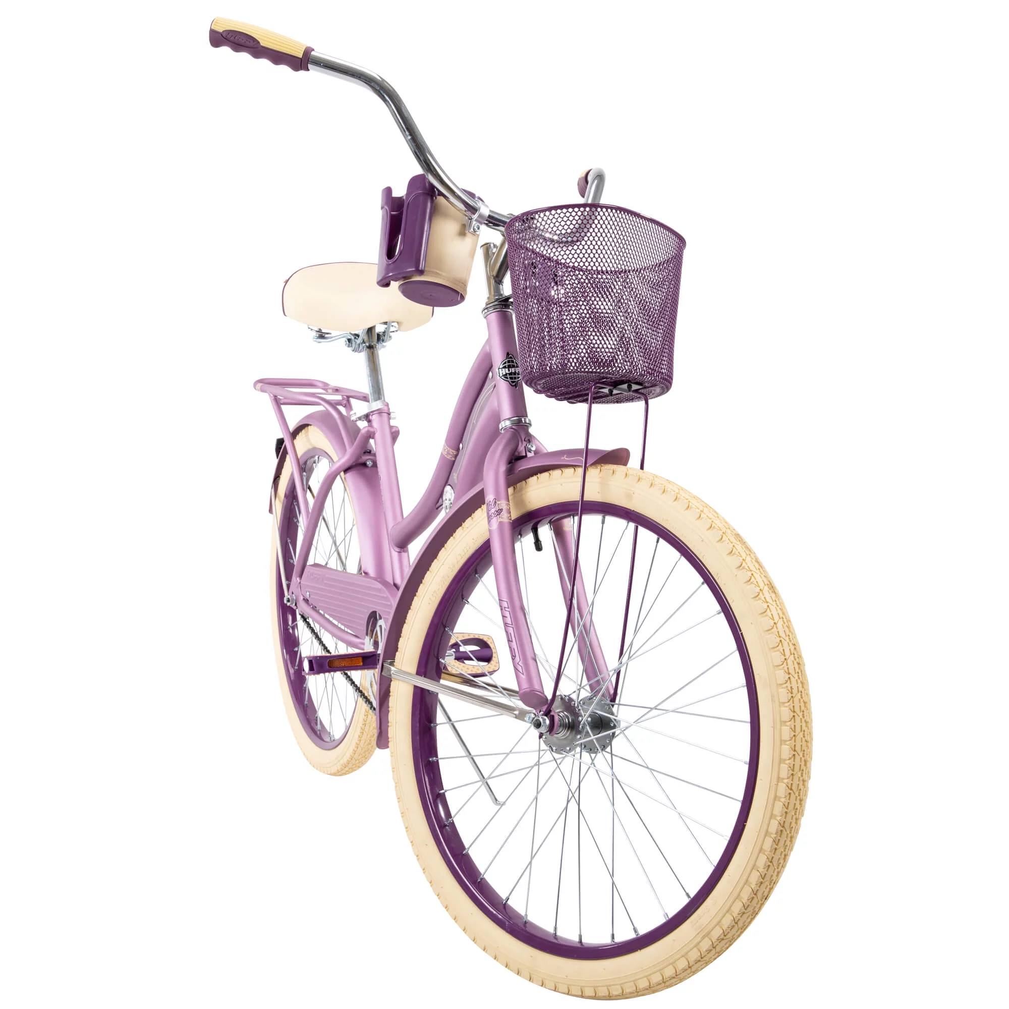 Huffy 24" Nel Lusso Girls' Cruiser Bike, Purple Satin, Age 12+ Years