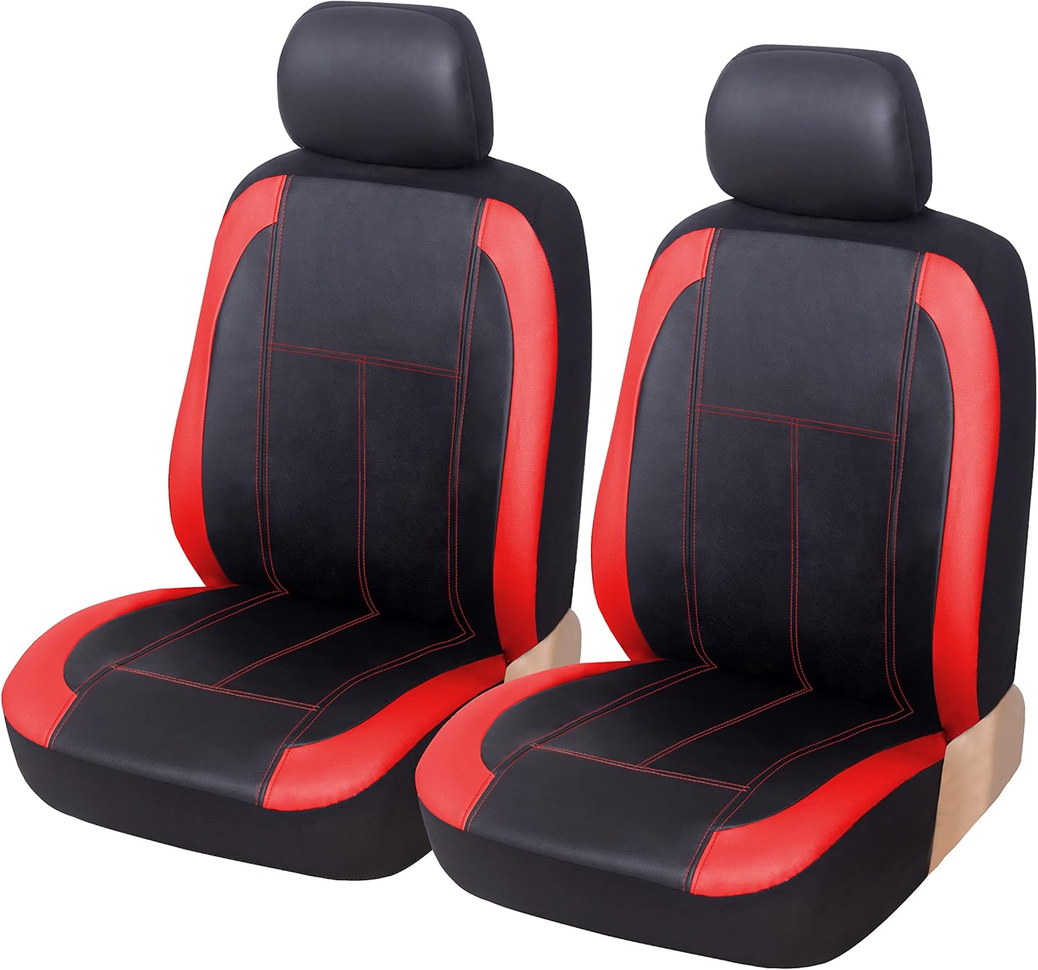 AUTOYOUTH Leather seat Covers Bucket Seat Covers, Premium Waterproof Car Front Seat Covers, Airbag Compatible,Universal for Auto SUVs Trucks Vans,Grey