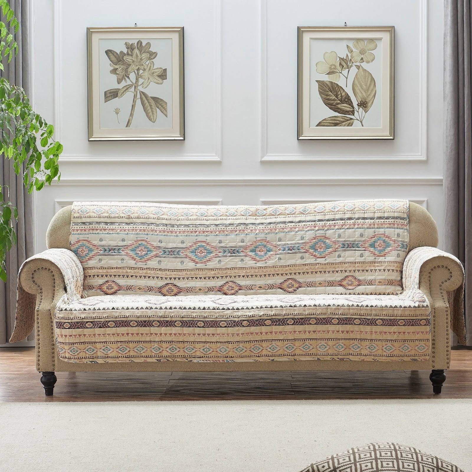 The Curated Nomad San Carlos Reversible Sofa/Couch Protector - Turquoise