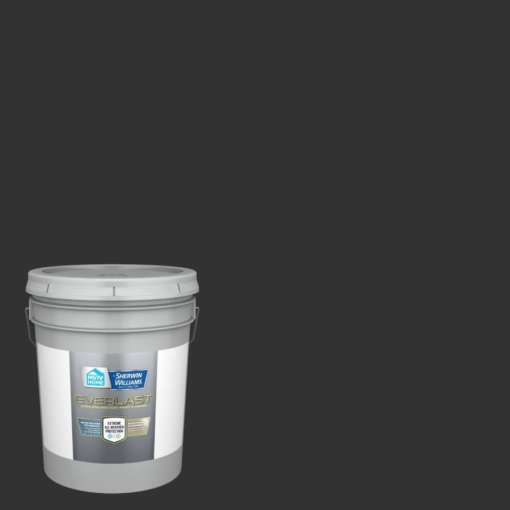 HGTV Home by Sherwin-Williams Everlast Satin Black Magic Hgsw6991 Exterior Paint (5-Gallon) | HGSW6991-833039