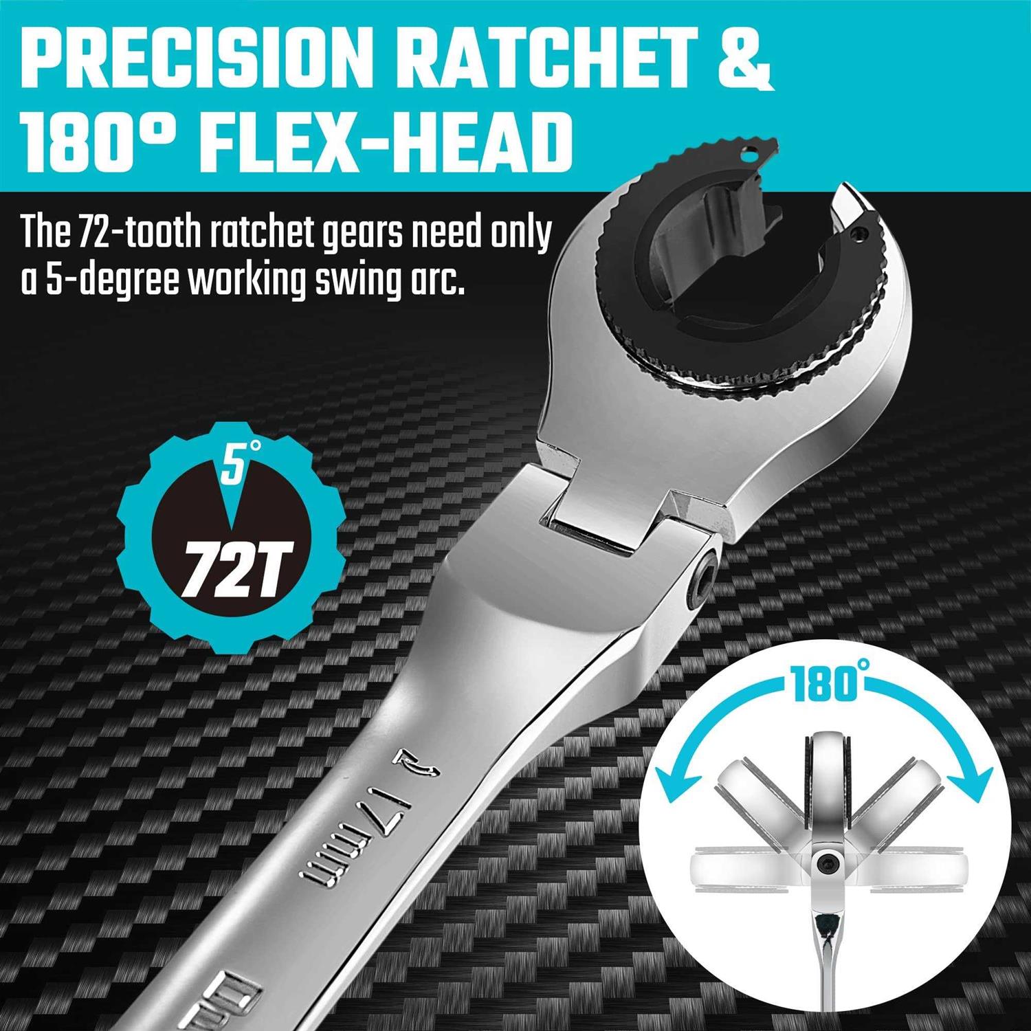 DURATECH 6-Piece Ratcheting Wrench Set with Open Flex-head Metric Ratcheting Tubing Wrench Set - Shop Hardware Tools Online Store