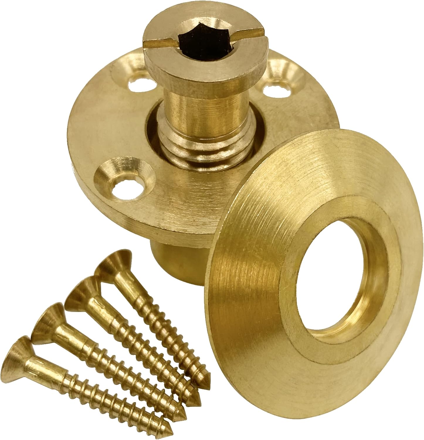 Bargain Brass Poolzilla Pool Safety Cover Brass Anchor with Collar for Wood Decks - 25 Pack - Universal Fit Pack of 2