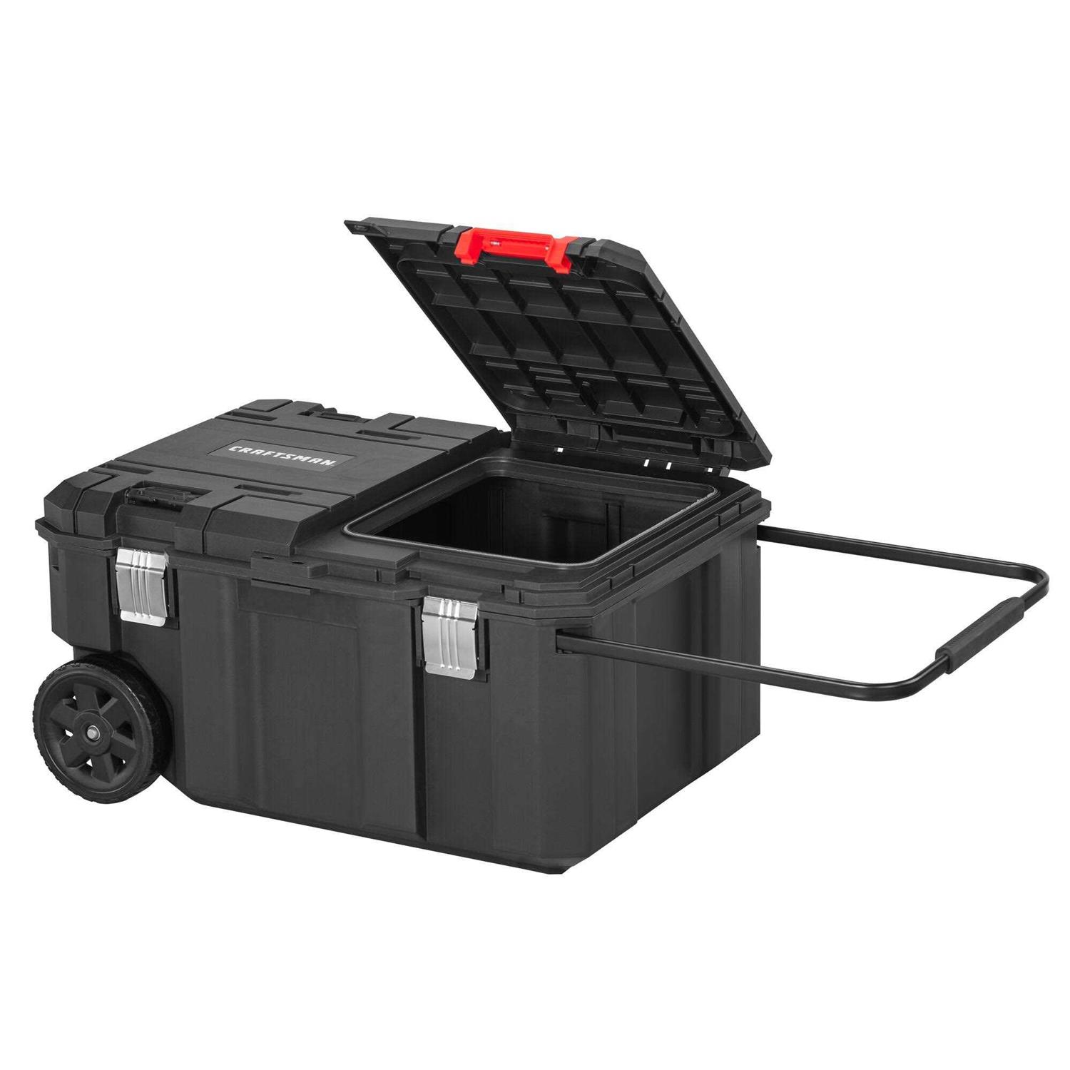 CRAFTSMAN VERSASTACK 30.4-in Black Polypropylene Wheels Lockable Tool Box - Shop Hardware Tools Online Store