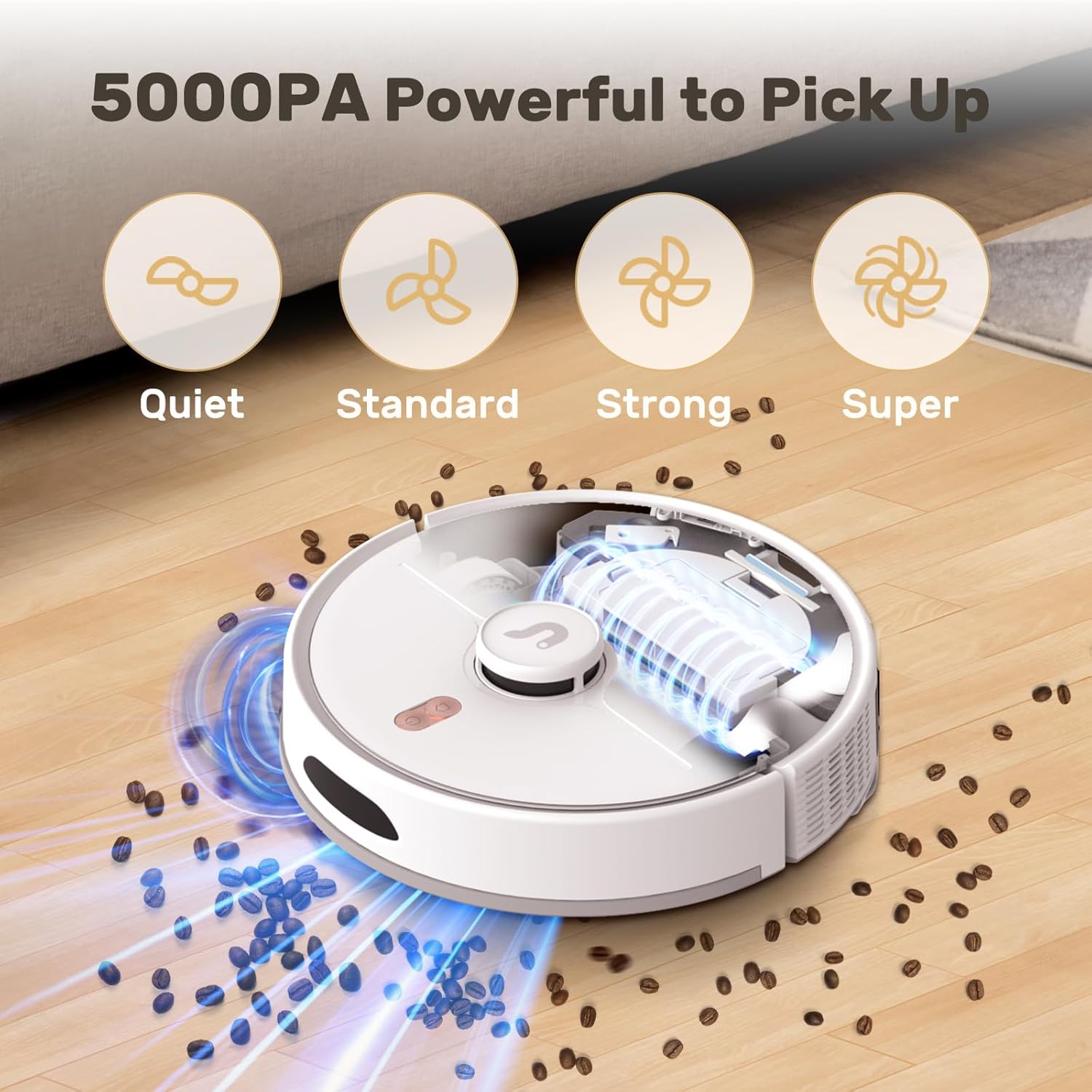Verefa Self Emptying Robot Vacuum and Mop Combo, 5000Pa Suction, 70-Day Capacity, 260min Runtime, Lidar Navigation, Wi-Fi/App/Alexa Control, Robotic Vacuum Cleaner for Hard Floors, Carpets, Pet Hair