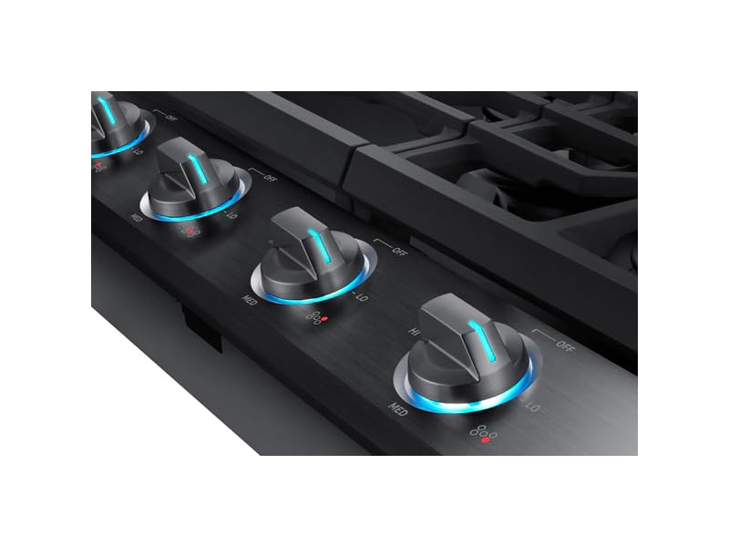 SAMSUNG 30" Built In Smart Gas Cooktop with Illuminated Knobs, 5 Burners
