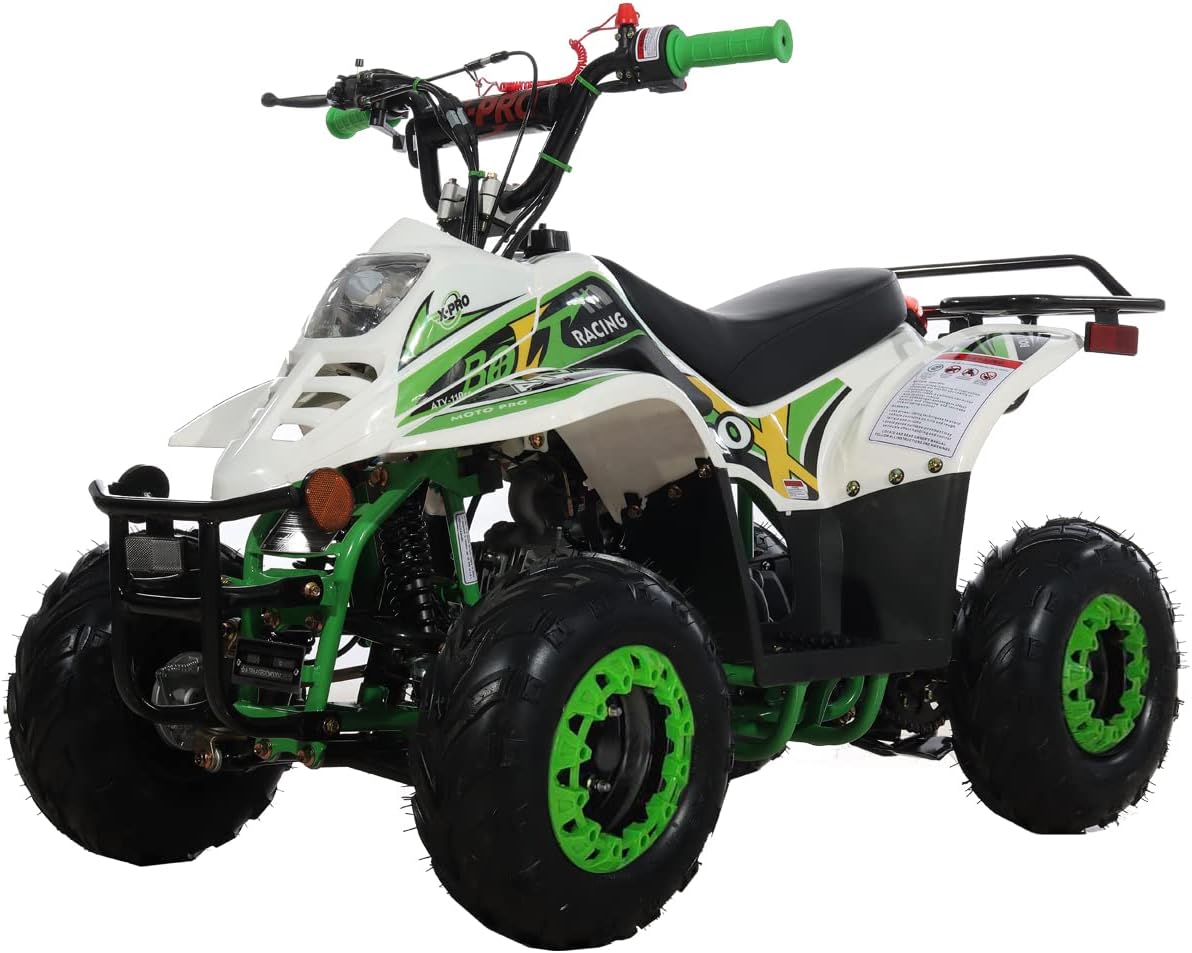 X-PRO Bolt 110 110cc ATV Quad Gas Powered 110cc 4 Wheeler ATVs Off Road ATV 4 Wheelers(Green)