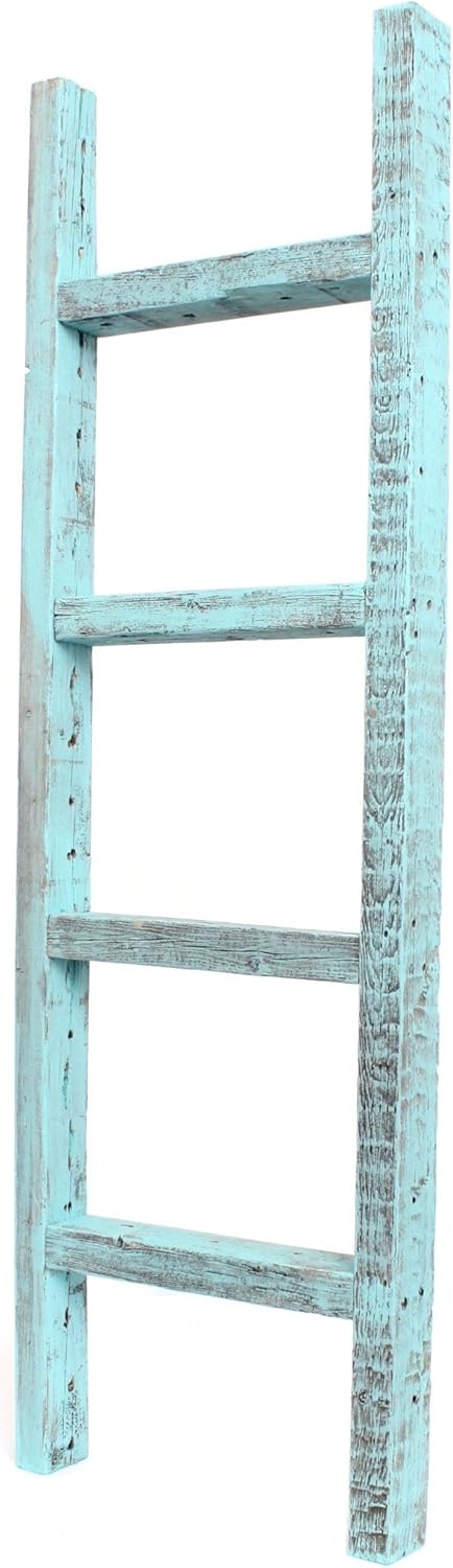 BarnwoodUSA Rustic Farmhouse Decorative Ladder - Our 6ft 2x3 Ladder can be Mounted Horizontally or Vertically | Crafted from 100% Recycled and Reclaimed Wood | No Assembly Required | Weathered Gray
