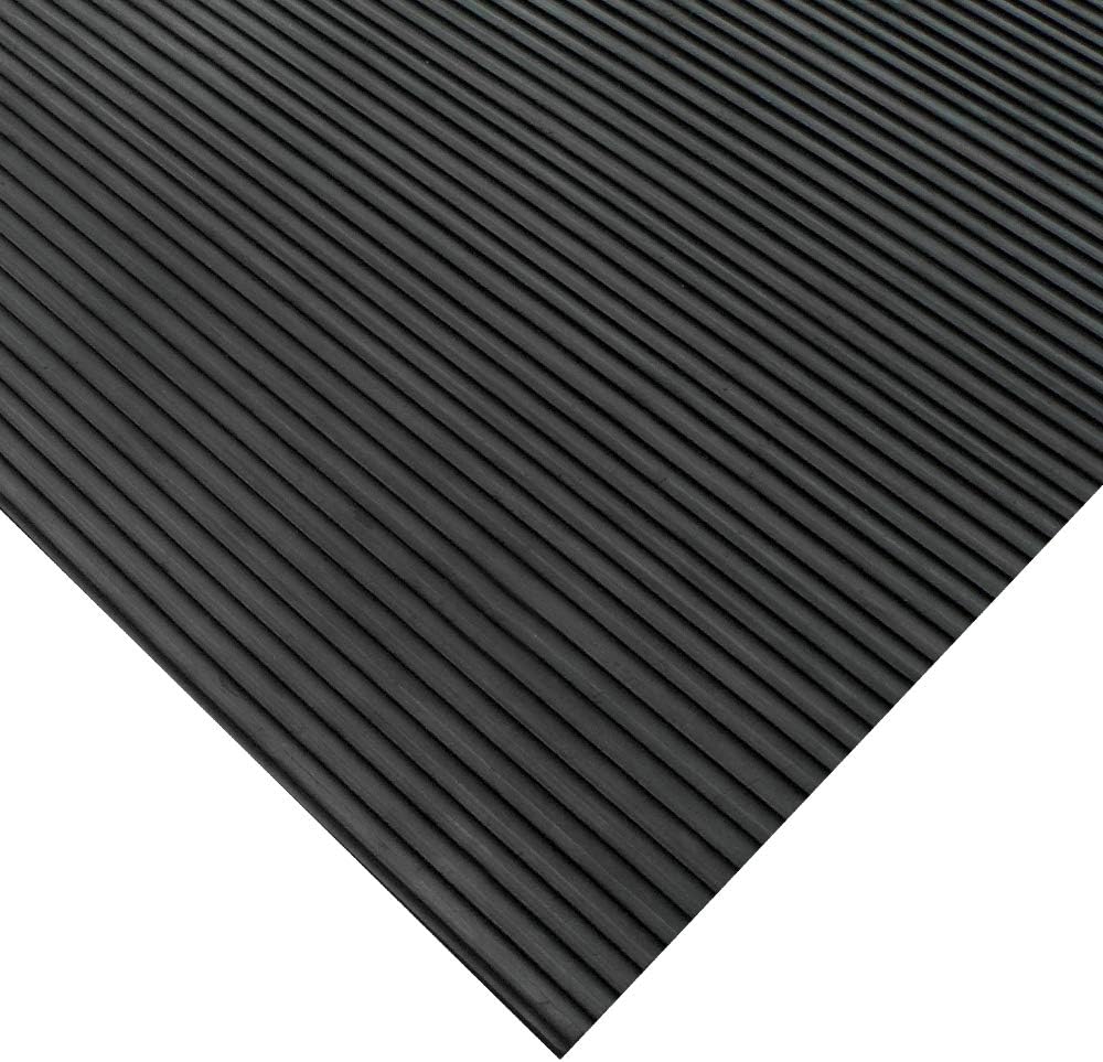 Rubber-Cal Ramp Cleat Non-Slip Outdoor Rubber Mats - 1/8" Thick x 3ft x 2ft Floor Mat