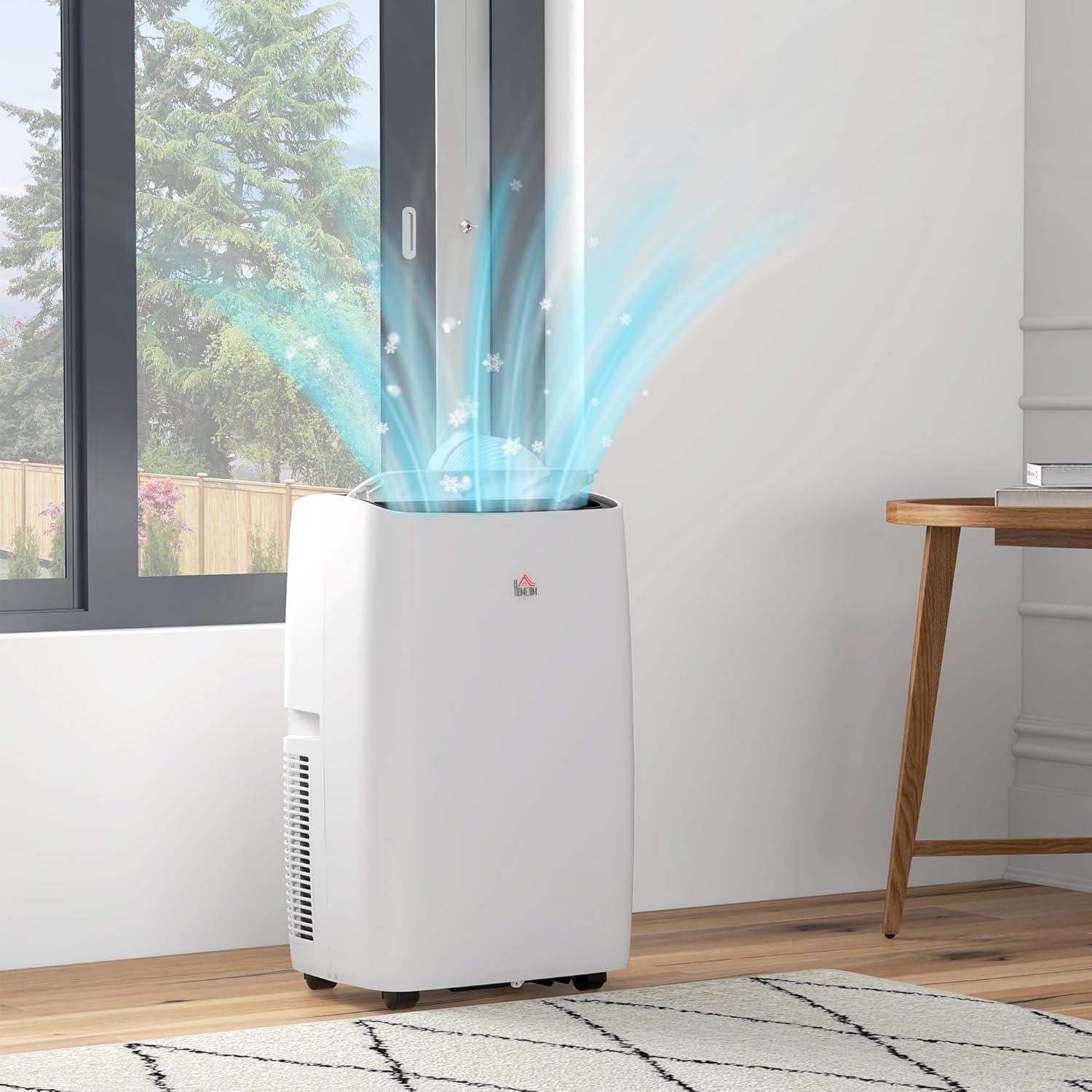 HOMCOM 12,000 BTU Portable Air Conditioner for Rooms Up to 549 Sq. Ft., 5-in-1 AC Unit Dehumidifier Fan Auto Sleep with Remote, 24H Timer On/Off, Window Mount Kit