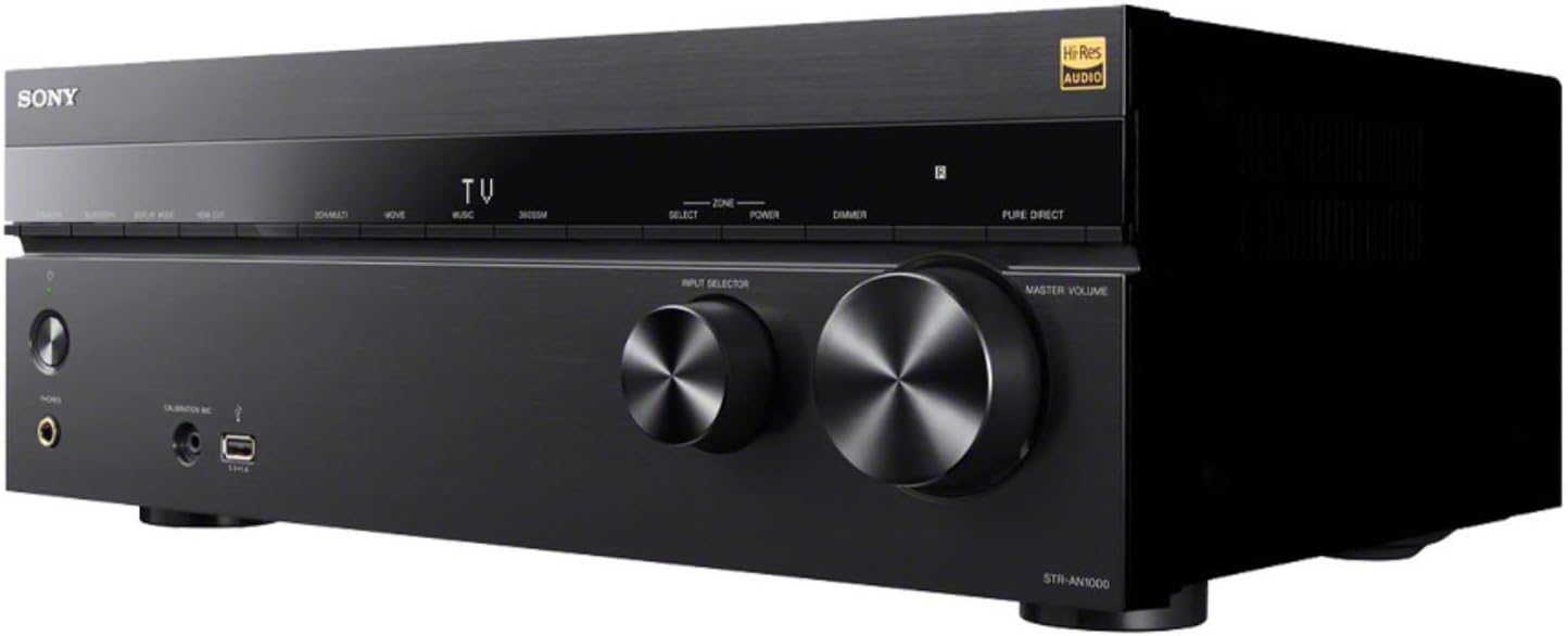 Sony STR-AN1000 7.2 Channel 8K AV Receiver with Dolby Atmos, DTS:X with Complete SONY 8 Speaker System Bundle (7 Items)