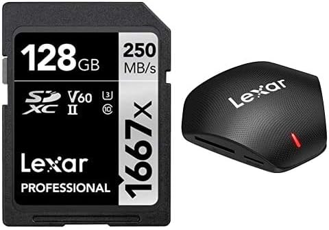 Lexar Professional 1667x 128GB (2-Pack) SDXC UHS-II Cards, Up To 250MB/s Read, for Professional Photographer, Videographer, Enthusiast (LSD128CBNA16672)