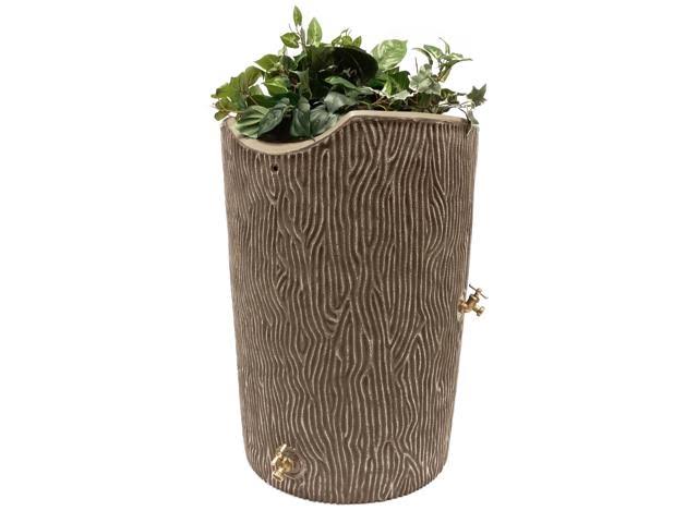 Good Ideas Impressions Bark 50 Gallon Rain Saver Barrel - Khaki