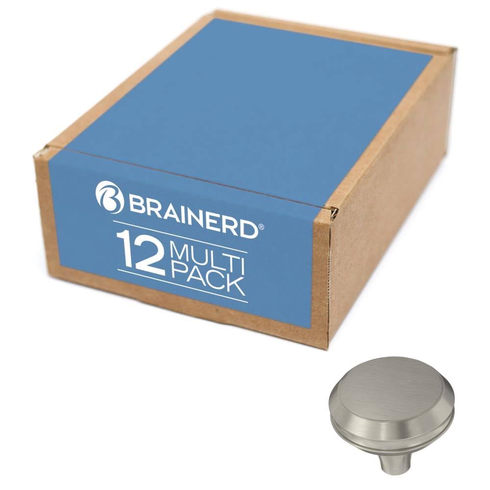 Brainerd Engraved Edge 1.25-in Satin Nickel Round Traditional Cabinet Knob 12-Pack P39940w-Sn-K1