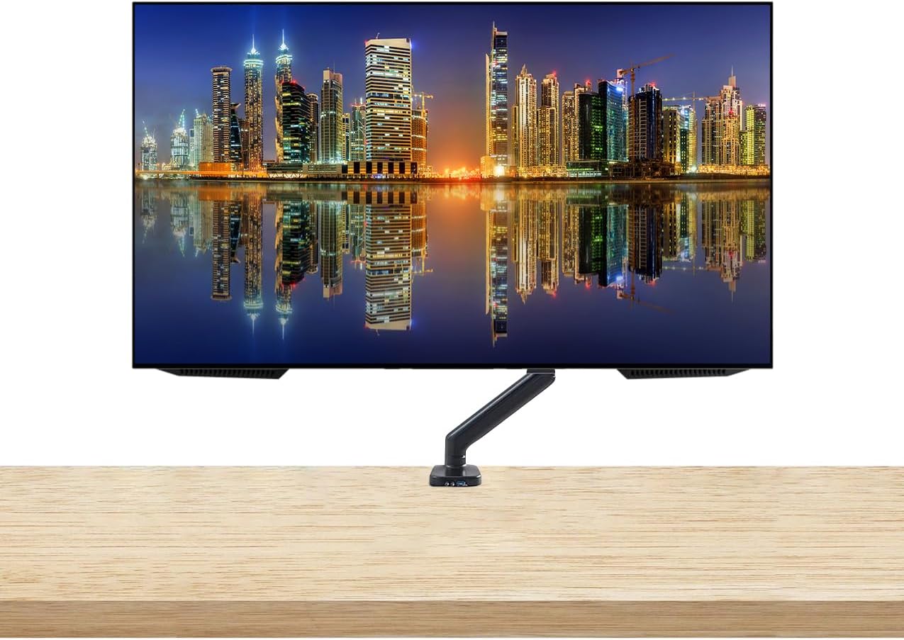 ASUS ROG Swift PG42UQ 42-inch UHD OLED 138 Hz 0.1 ms Gaming Monitor Bundle with Custom Heatsink, DisplayPort, HDMI, USB Hub, Integrated Speakers, Desk Mount Monitor Stand